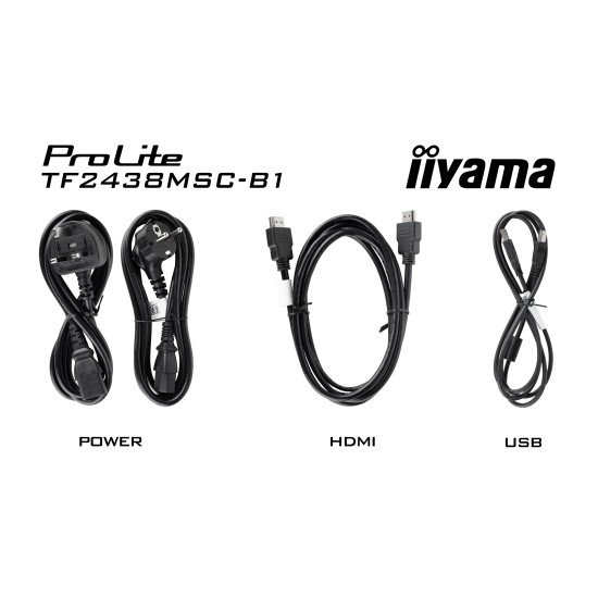 iiyama PROLITE Carte A numérique 61 cm (24") LED 600 cd/m² Full HD Noir Écran tactile