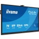 iiyama TE7513A-B2AG Écran d'affichage dynamique Écran plat interactif 190,5 cm (75") Wifi 500 cd/m² 4K Ultra HD Noir Écran tactile Intégré dans le processeur Android 24/7