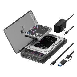 ICY BOX IB-3882MSCL-CU31 Boîtier disque dur/SSD Noir M.2/2.5"/3.5"