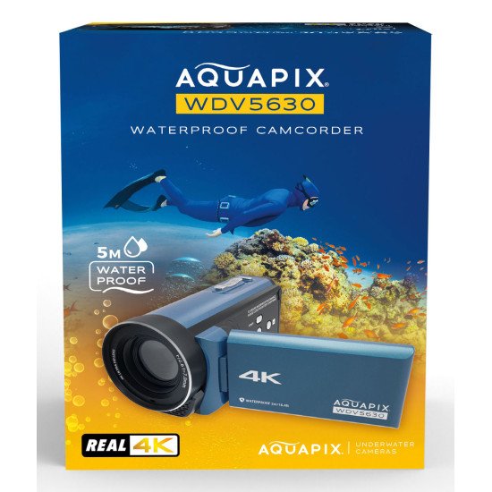 Aquapix WDV5630 Caméscope portatif 13 MP CMOS 4K Ultra HD Bleu, Gris Aquapix WDV5630 Caméscope portatif 13 MP CMOS 4K Ultra HD Bleu, Gris