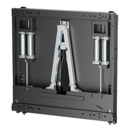 Manhattan Support mural pour téléviseurs et moniteurs de 55 à 75 pouces, hauteur réglable sans outil, VESA 200x200 à 600x600 mm, charge max. 65 kg, noir, vérifiez les quatre trous de montage au dos de l'écran