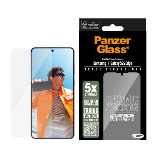 PanzerGlass ® Ceramic Screen Protector Samsung S25 Edge | Ultra-Wide Fit Protection d'écran transparent 1 pièce(s) PanzerGlass ® Ceramic Screen Protector Samsung S25 Edge | Ultra-Wide Fit Protection d'écran transparent 1 pièce(s)