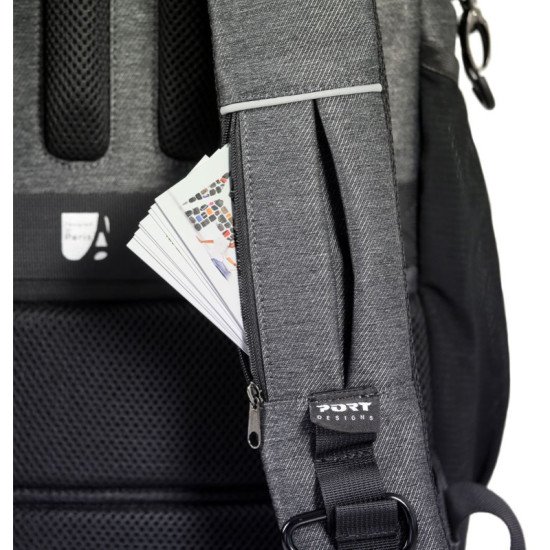 Port Designs 170401 sacoche d'ordinateurs portables 40,6 cm (16") Sac à dos Noir, Gris