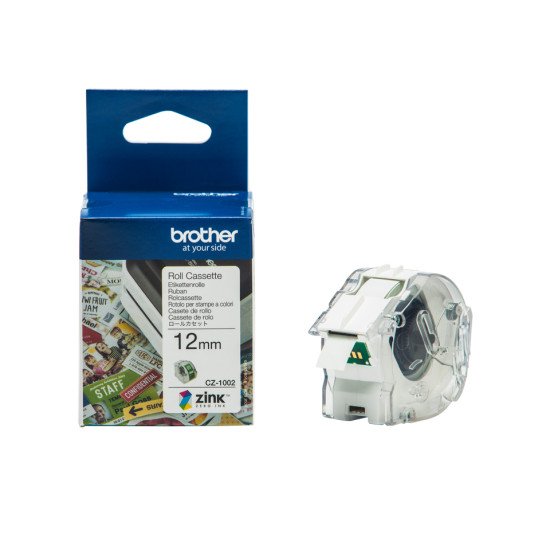 Brother CZ-1002 ruban d'étiquette Blanc sur vert