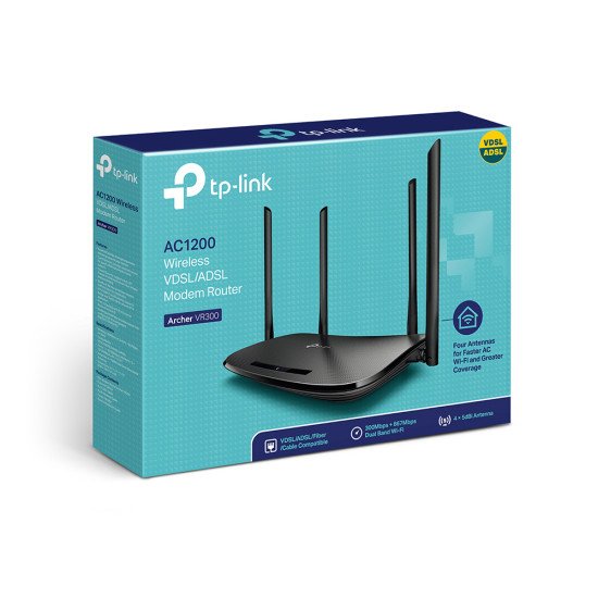 TP-LINK Archer VR300 AC1200 routeur sans fil Bi-bande (2,4 GHz / 5 GHz) Fast Ethernet Noir