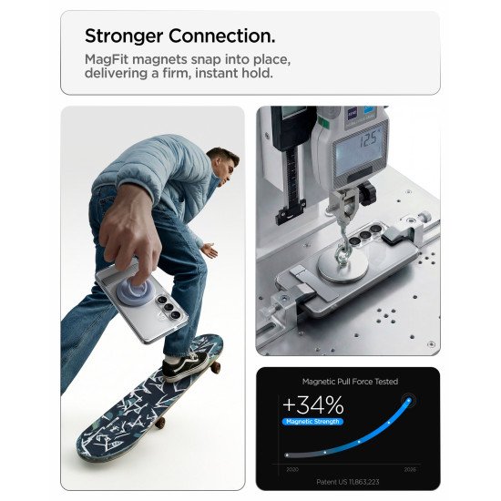 Spigen Ultra Hybrid S (Mag Fit) coque de protection pour téléphones portables 16 cm (6.3") Housse Transparent, Blanc