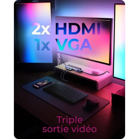 ICY BOX IB-DK4062-CPD Avec fil USB 3.2 Gen 1 (3.1 Gen 1) Type-C Anthracite