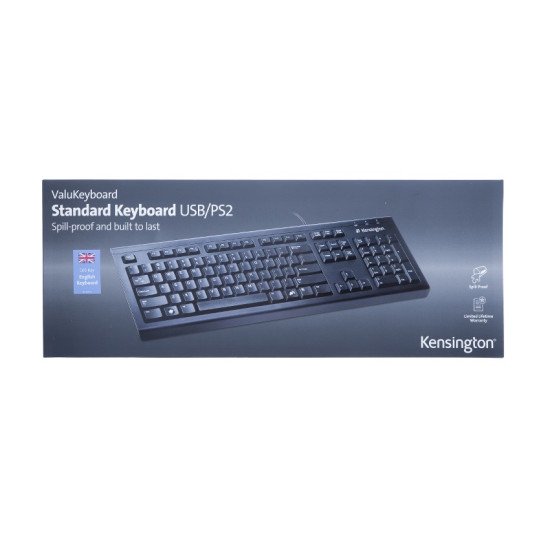 Kensington ValuKeyboard Clavier USB+PS/2 QWERTY NL Filaire Noir 