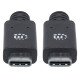 Manhattan Câble USB-C vers USB-C, 1 m, mâle à mâle, 10 Gbit/s (USB 3.2 Gen 2 / USB 3.1), 5 A (charge ultra-rapide), noir, garantie à vie, équivalent à USB31C5C1M