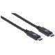 Manhattan Câble USB-C vers USB-C, 1 m, mâle à mâle, 10 Gbit/s (USB 3.2 Gen 2 / USB 3.1), 5 A (charge ultra-rapide), noir, garantie à vie, équivalent à USB31C5C1M