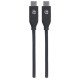 Manhattan Câble USB-C vers USB-C, 2 m, mâle à mâle, 480 Mbit/s (USB 2.0), 5 A (charge ultra-rapide), noir, garantie à vie, équivalent à USB2C5C2M