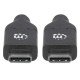 Manhattan Câble USB-C vers USB-C, 2 m, mâle à mâle, 480 Mbit/s (USB 2.0), 5 A (charge ultra-rapide), noir, garantie à vie, équivalent à USB2C5C2M