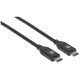 Manhattan Câble USB-C vers USB-C, 2 m, mâle à mâle, 480 Mbit/s (USB 2.0), 5 A (charge ultra-rapide), noir, garantie à vie, équivalent à USB2C5C2M