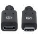 Manhattan Rallonge USB-C, 50 cm, mâle vers femelle, 10 Gbit/s (USB 3.2 Gen 2 / USB 3.1), 5 A (charge ultra-rapide), noir, garantie à vie