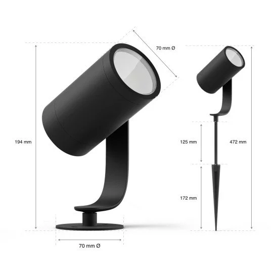 Philips Hue White and Color ambiance Spot extérieur Lily Philips Hue White and Color ambiance Spot extérieur Lily