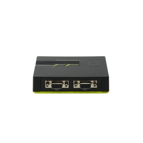 LevelOne KVM-0222 commutateur écran, clavier et souris Noir, Vert