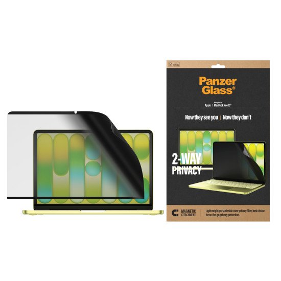 PanzerGlass ® Magnetic 2-Way Privacy Film Screen Protector Apple MacBook Neo 13'' M2 | M3 | M4 | M5 Protection d'écran transparent 1 pièce(s)