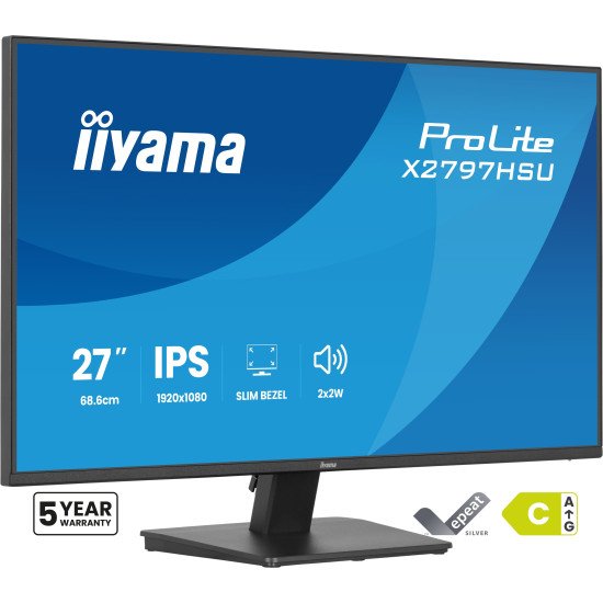 iiyama ProLite X2797HSU-B1 écran PC 68,6 cm (27") 1920 x 1080 pixels Full HD LED Noir