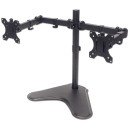 Manhattan Support de bureau double pour TV/moniteurs (Bras articulé), écrans 10" à 27", montage sur pied, Compatibilité VESA : 75x75 et 100x100 mm (vérifiez les dimensions des quatre trous de fixation à l'arrière), charge max. 8 kg par écran, no