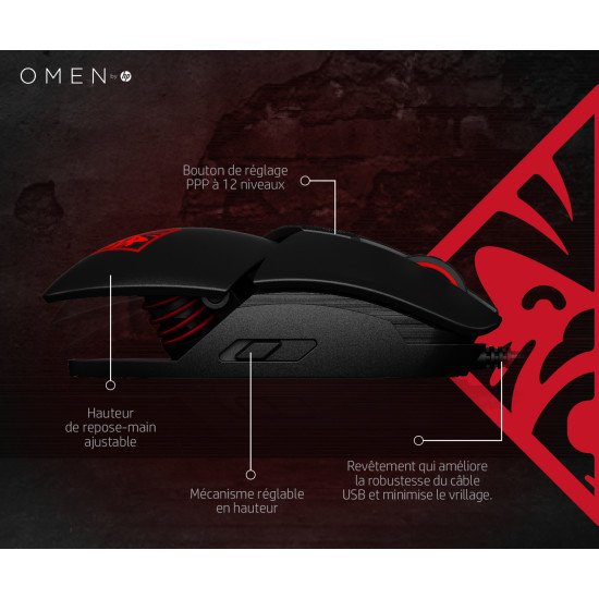 HP OMEN Reactor souris USB Type-A Optique 16000 DPI Droitier