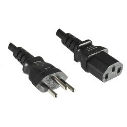 DINIC CB-N-S-I câble électrique Noir 1,8 m Prise d'alimentation type J Coupleur C13