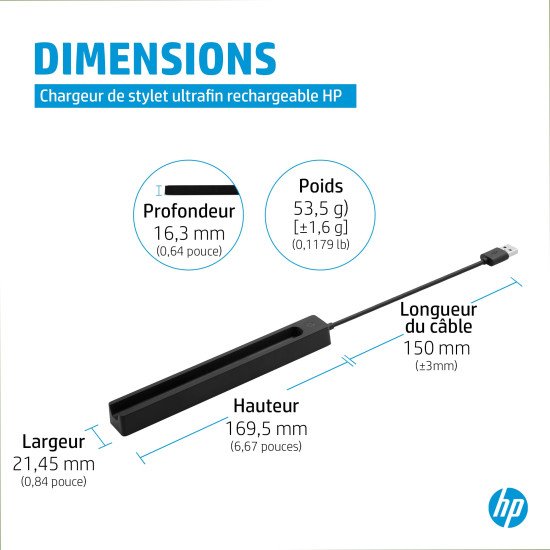 HP Chargeur pour stylet rechargeable ultra-plat