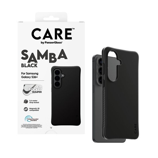 PanzerGlass CARE™ by ® Samba Case Black w. Qi Samsung Galaxy S26+ coque de protection pour téléphones portables Housse Noir