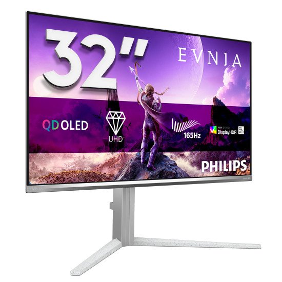 Philips Evnia 6000 32M2N6901A/00 écran PC 80 cm (31.5") 3840 x 2160 pixels 4K Ultra HD QD-OLED Blanc