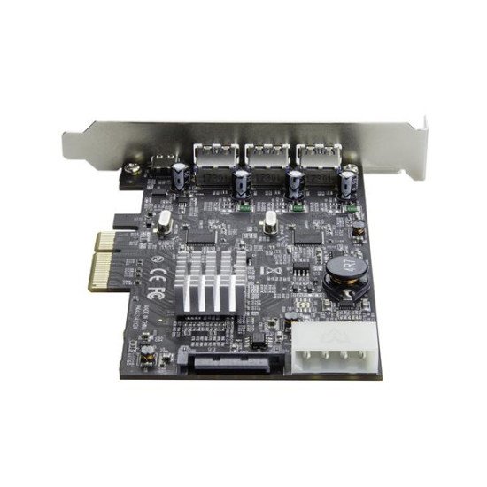 StarTech.com Carte contrôleur PCIe à 4 ports USB 3.1 (10 Gb/s) avec 2 voies dédiés - 3x USB-A et 1x USB-C