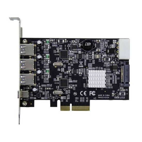 StarTech.com Carte contrôleur PCIe à 4 ports USB 3.1 (10 Gb/s) avec 2 voies dédiés - 3x USB-A et 1x USB-C