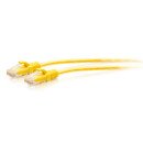 C2G Câble de raccordement Ethernet fin Cat6a non blindé (UTP) avec protection anti-accrochage de 3 m - Jaune
