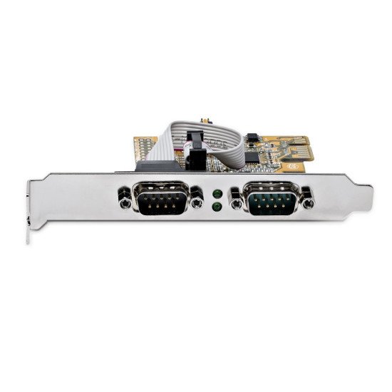 StarTech.com Carte d'Interface Série PCI Express à 2 ports, Carte Série PCIe à 2 Ports vers RS232 (DB9), UART 16C1050, Supports à Profil Bas/Plein, Rétention COM, pour Windows/Linux