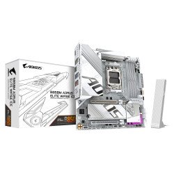 GIGABYTE B850M AORUS ELITE WIFI6E ICE Carte Mère - Processeurs AMD Ryzen Série 9000, 12+2+1 phases VRM numériques, jusqu'à 8200MHz DDR5 (OC), 1xPCIe 5.0 + 1xPCIe 4.0 M.2, LAN 2.5, WIFI 7, USB 3.2 Gen 2 GIGABYTE B850M AORUS ELITE WIFI6E ICE Carte Mère - Processeurs AMD Ryzen Série 9000, 12+2+1 phases VRM numériques, jusqu'à 8200MHz DDR5 (OC), 1xPCIe 5.0 + 1xPCIe 4.0 M.2, LAN 2.5, WIFI 7, USB 3.2 Gen 2