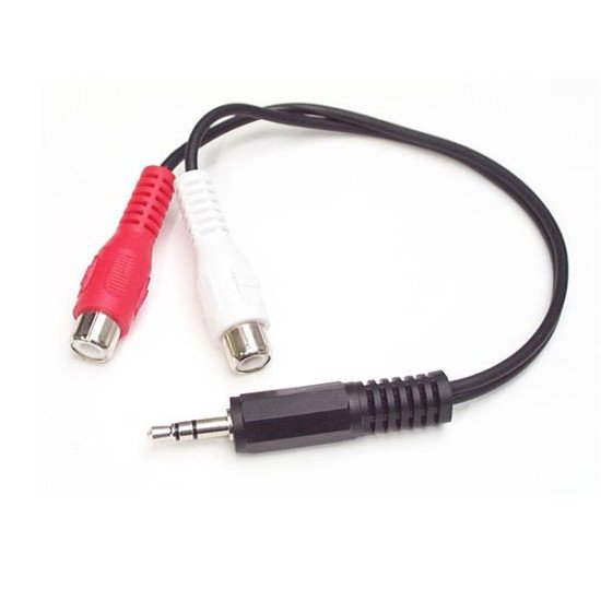 StarTech.com Câble Adaptateur Audio Mini-Jack 3.5mm Mâle vers 2x RCA / Cinch Femelle - 15 cm