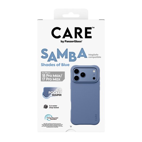 PanzerGlass CARE™ by ® Samba Case Shades of Blue w. MagSafe iPhone 2026 Pro Max | 17 Pro Max coque de protection pour téléphones portables Housse Bleu