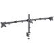 Manhattan Support de bureau triple pour TV/moniteurs, écrans 10" à 27", fixation à l'arrière par pince, Compatibilité VESA : 75x75 et 100x100 mm (vérifiez les dimensions des quatre trous de fixation à l'arrière), charge max. 7 kg par écran, noir