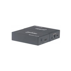 Manhattan Kit d'extension HDMI 1080p sur IP, étend le signal jusqu'à 120 m via un switch réseau et un seul câble Ethernet, compatible IR, noir, garantie de 3 ans