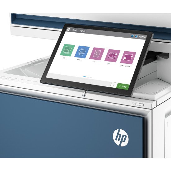 HP Imprimante Color LaserJet Enterprise Flow MFP 5800zf, Impression, copie, scan, fax, Chargeur automatique de documents; Bacs haute capacité en option; Écran tactile; Cartouche TerraJet