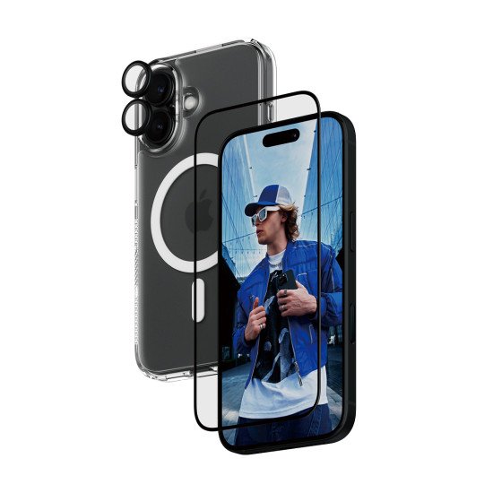 PanzerGlass ® 3-in-1 Protection Bundle iPhone 16 Protection d'écran transparent Apple 1 pièce(s) PanzerGlass ® 3-in-1 Protection Bundle iPhone 16 Protection d'écran transparent Apple 1 pièce(s)
