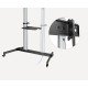 Manhattan Support sur roulettes pour TV/moniteurs, écrans 37" à 100", Compatibilité VESA : de 200x200 à 1000x600 mm (vérifiez les dimensions des quatre trous de fixation à l'arrière), charge max. 80 kg, hauteur réglable 1200–1600 mm
