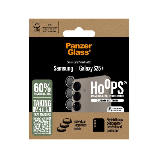 PanzerGlass ® Hoops® Camera Lens Protector Transparent Samsung Galaxy S25+ Protection d'écran transparent 1 pièce(s)