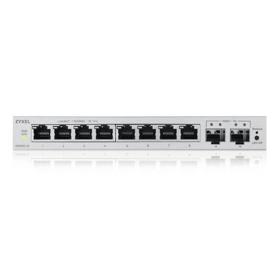Zyxel GS1200-10v3 Géré L2 Gigabit Ethernet (10/100/1000) Bureau Gris