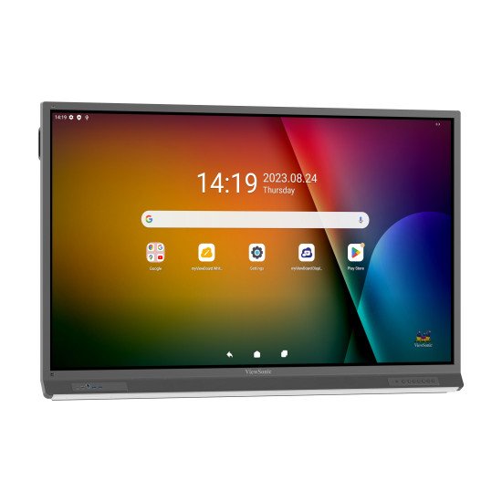 Viewsonic IFP6552-2F affichage de messages Panneau plat de signalisation numérique 165,1 cm (65") LCD 450 cd/m² 4K Ultra HD Noir Écran tactile Intégré dans le processeur Android