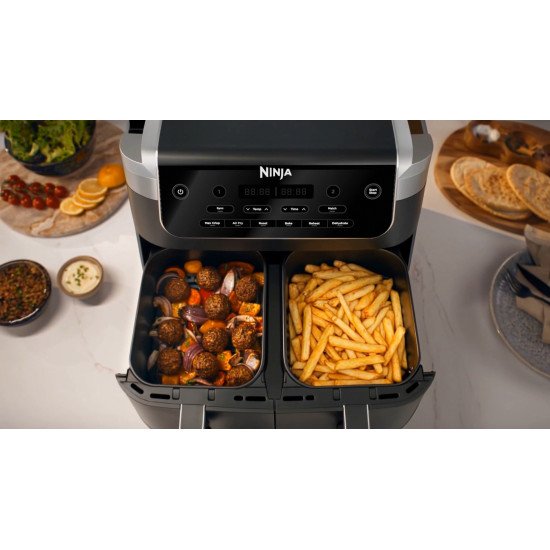 Ninja DualZone Double 7,6 L Autonome Friteuse d'air chaud Noir