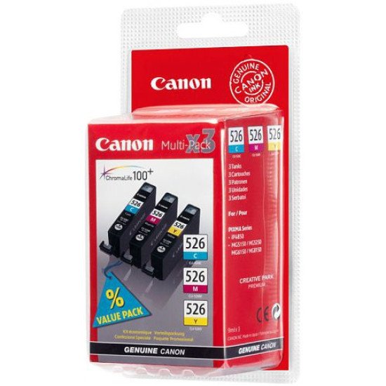 Canon CLI-526 / Pack de 3 cartouches / cyan, magenta, Jaune Canon CLI-526 / Pack de 3 cartouches / cyan, magenta, Jaune