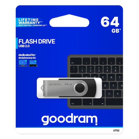 Goodram UTS2 lecteur USB flash 64 Go USB Type-A 2.0 Noir