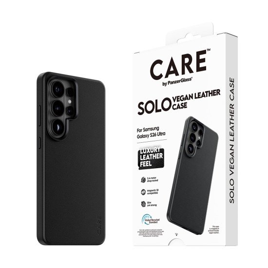 PanzerGlass CARE™ by ® Solo Case Black w. Qi Samsung Galaxy S26 Ultra coque de protection pour téléphones portables Housse Noir