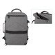 Manhattan Sac à dos de voyage Rome 17,3", 2 compartiments (PC jusqu'à 17,3" + tablette jusqu'à 11"), format cabine avion, 40 L, multiples poches, 3 pochettes souples, 2 poignées, bretelles escamotables, gris clair