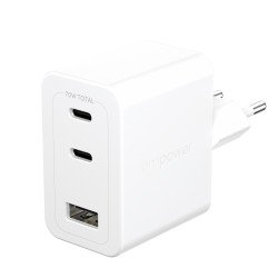 PanzerGlass empower by ® Turbo 70W Multiple Charger incl. 2 x USB-C + USB-A | EU Plug | Silver White Protection d'écran transparent Universel 1 pièce(s)