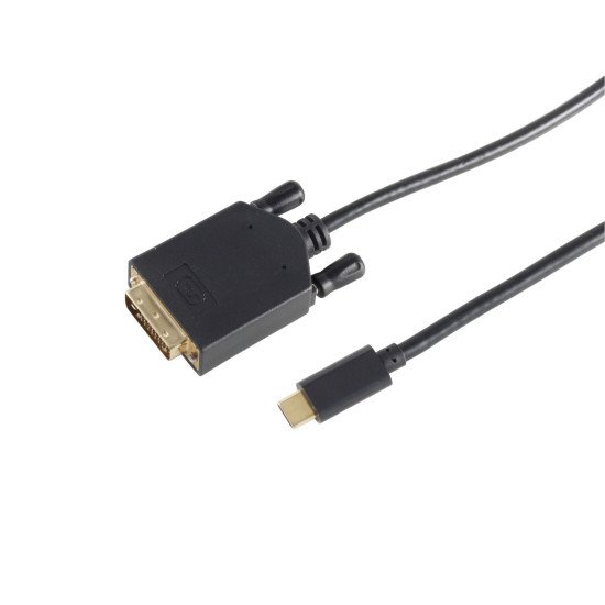 S-Conn 10-58025 câble vidéo et adaptateur 1 m DVI-D USB Type-C Noir